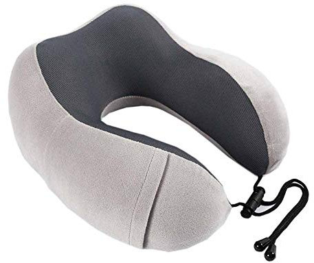 Réglable Mousse à Mémoire De Forme Oreiller De Voyage,Peut être Utilisé Comme Coussin à Des Fins Multiplescordon De Serrage Boucle Oreiller Pour Le Cou Mou Unisexe Soutien Cou Ment-C 28x15cm(11x6in)