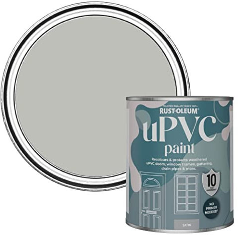 Rust-Oleum Grey uPVC Door and Window Paint In Satin Finish - Flint 750ml