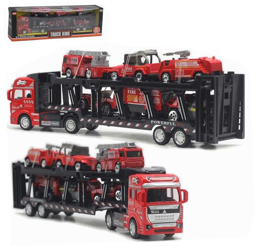 Mineup Camion De Pompier, 7en1 Ensemble De Mini Camions De Pompiers, Camion Pompier Jouet, Mini Voiture Jouet Camion De Pompier Moulé sous Pression pour Cadeau d'anniversaire Noël Garcon 3 4 5 Ans