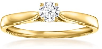 Ross-Simons 0.25 Carat Lab-Grown Diamond Solitaire Ring in 18kt Gold Over Sterling. Size 9