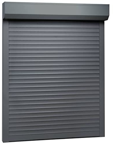 Hommdiy Rollladen Aluminium,Rollladen Gute Wärme- und Schalldämmung Rollladenpanzer Behang Rolladen Rolladenbehang Vorbaurollladen (Anthrazit-130 x 140 cm (B x H))