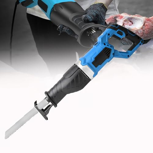 WDDEYYDS Electric Bone Saw 1050W Commercial Reciprocating Meat Cutter Hacksaw Handheld Cordless Tool 4 PCS Saw Blades for Wood Meat Bones Fish Lamb,1300W