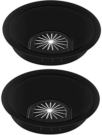 2 Stück 60mm Lochabdeckung aus Zinklegierung und Gummi für Tisch Kabel