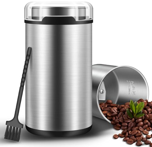 LacusMare Electric Coffee Grinder, 80g Large Detachable Bowl, Durable Stainless Steel Blades, Low Noise, 150W Motor, Versatile Electric Grinder for Coffee Beans, Spices, Nuts, Dried Herbs, Grains