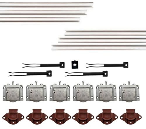 Système de quincaillerie pour portes coulissantes pour 2 ou 3 portes - rail 2 mètres + chariots - Couleur au choix - Poids max porte 55 kg (3 portes, rail blanc)