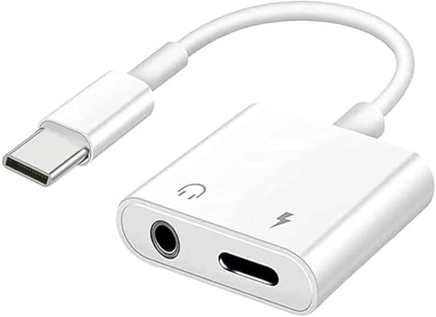 USB-C auf 3,5 mm Kopfhörer- und Ladegerät 2-in-1 Kabel mit PD-Fast-Charging für iPhone 15 Pro Max Plus, Samsung Galaxy S22/S23/S24 Ultra, Note 20