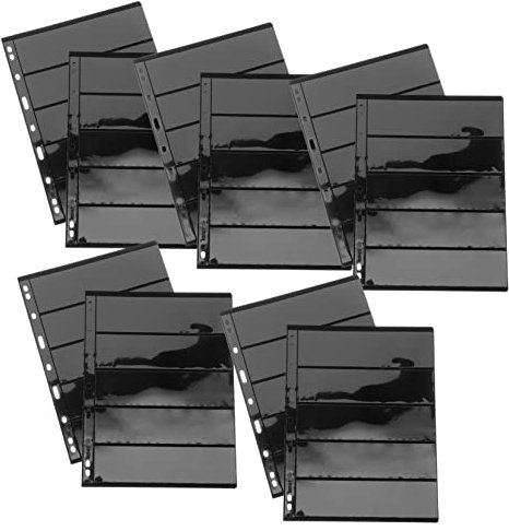 ULDIGI Briefmarken Sammelalbum Loseblatt Aus Wiederverwendbarem Material A5 Stempelhalter Für Postkarten Und Fotos Sammlungszubehör Mit 10 Blättern Schwarz
