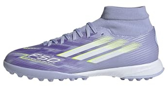 adidas Damen F50 SPARKFUSION League W Mid Turf Football Boots, Violet Tone/Lucid Lemon/Purple Rush, 41 1/3 EU