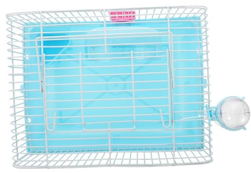 BUGUUYO Hamsterkäfig Satz Kunststoff Und Eisen Mit Wassertränke Futterbox Und Laufrad Für Kleine Hamster Mäuse Und Kleintiere Kompakter Transportkäfig Für Unterwegs