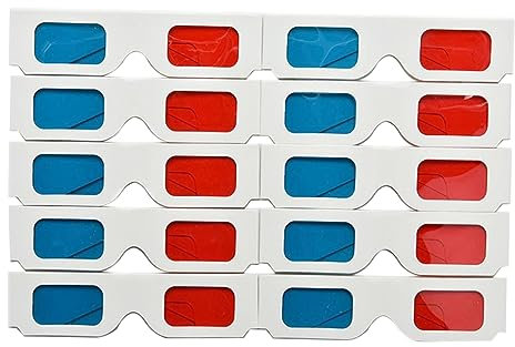 HOMSFOU 50pezzi Occhiali in Carta Lenti Stereo Rosse e Blu Per Cinema e Giochi Leggeri e Sicuri