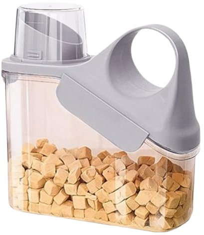 Contenedor de comida para gatos – Recipiente hermético de gran capacidad | Contenedor de comida para gatos con tapa y vaso medidor, organizador de alimentos para mascotas de Durables, fácil de extraer