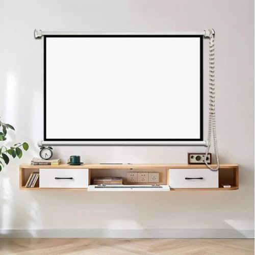KPEGAXS 60in 72in Ceiling Projection Screen Portable Pull Down Movie Screen Roll Up Projector Screen For Indoor Home Theater, Easy To Carry(72inch(16:9))
