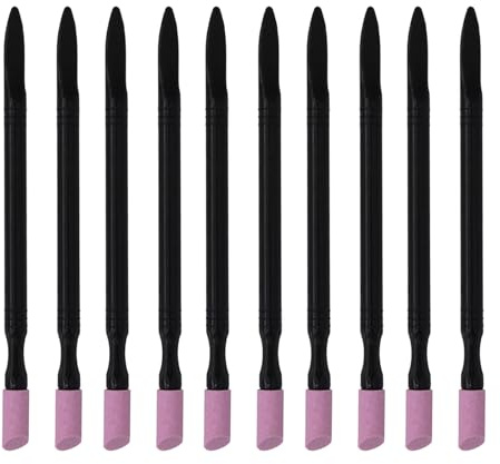 Bamyli 10 Stück Nagelhautentferner Doppelköpfiges Nagelfeilen Nagelhautschieber Stifte, Maniküre Schleifstifte, Quarz Nagelpflege Set, Nagelhaut Feile Trimmer, für Nagelbett Reinigung und Pflege