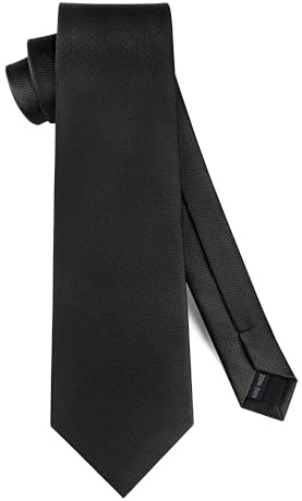 HISDERN Corbata Negra para Hombre de Color Sólido Corbata de Boda Formal 8.5 cm Clásica de Negocios para hombres Accesorios Ropa para Business Fiesta Oficina