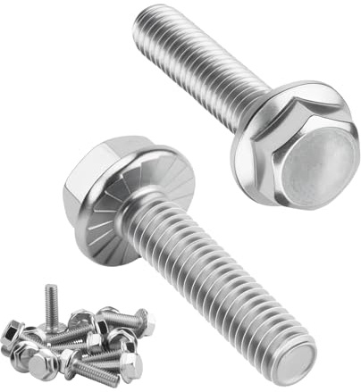 Nuts OT nuts 15 PCS M6 Bolts Silver M6x25mm 304 Stainless Steel Bolts Hex Serrated Flange Bolt Screws Hex Flange Bolt Serrated Flange Anti-Loosening for Machine Tools Furniture Assembly DIY