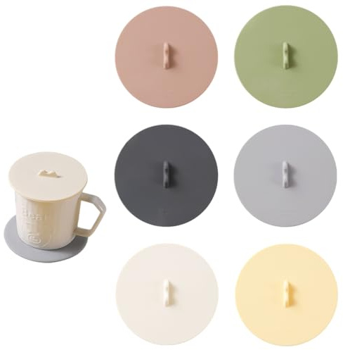 6 Stück Silikon Deckel für Trinkgläser, 10 cm Anti Staub Silikondeckel für Gläser, Wiederverwendbarer Anti Staub für Tasse, Auslaufsicherer Becherdeckel für Weingläser Trinkgläser Kaffee Mug Bierkrug