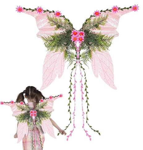 Costume d'ailes - Accessoire de carnaval magique - Accessoire de fête léger brillant - Structure scintillante avec ajustement confortable et grande flexibilité - Idéal pour la scène et Noël