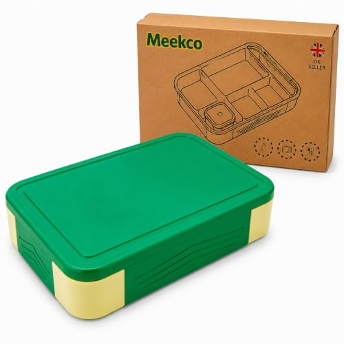 Meekco Adult Bento Lunch Box with Compartments and Cutlery | Large-Capacity, Leakproof and BPA-Free Bento Box with Separate Pot, Heat Resistant, Microwave and Dishwasher Safe