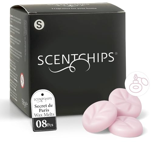 Scentchips® Secret de Paris Duftwachschips – Hausparfum – Duftwachs Melts – Geeignet für Duftlampe & Wachsbrenner – Eleganter Raumduft – 8 Stück – Langanhaltender Duft für Zuhause
