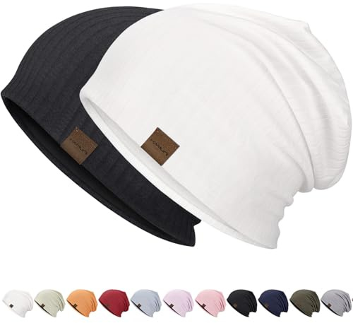 HAMUNI Mütze Damen Herren Leichte Slouchy Beanie Atmungsaktivität Chemo Cap | Ganzjährig Weiche Beanie Chemo Kopfbedeckung Laufende Dünne Mütze Unisex Baggy Skull Caps Schädel Cap für Alltag, Wanderungen