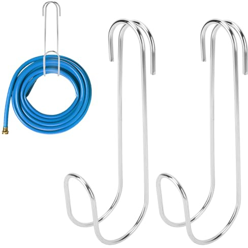 Sunydog Colgador de Manguera de Acero Inoxidable Resistente que Organiza la Manguera Exterior Ordenada y Soporta un Peso hasta 44 Libras, Paquete 2 Ganchos para Grifos Jardín