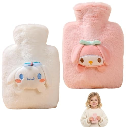 Mini Wärmflasche, Wärmflasche Klein Mit Bezug, Für Menstruationsbeschwerden Und Gelenkschmerzen, 2 Stück In Weiß Und Pink, 250 Ml Kapazität, Ideal Als Geschenk