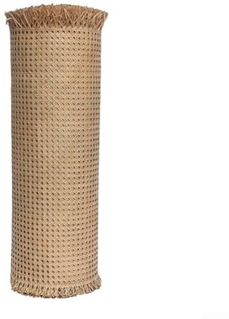 Rollo de malla de ratán para reparación de bastones de silla, correas sintéticas de caña con textura natural, material decorativo transpirable para muebles, café, opciones de varios tamaños (I)