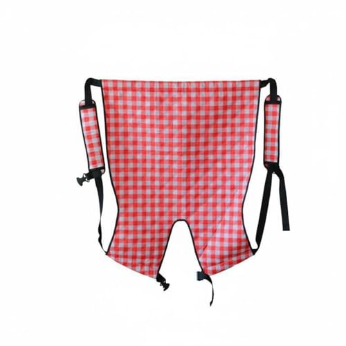 Generic Patient Transfer Mobility Aid Harness Belt Lift Support Strap With Ergonomic Back Pad And Reinforced Leg Loops In Polyester Suitable for Home Care Caregivers Vehicles, Red Plaid