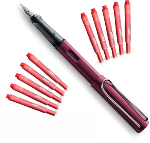 LAMY AL-Star Black Purple Füllhalter 029 M Mit 10 Patronen T 10 Rot