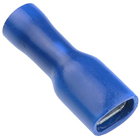 100 x Blue 4.8mm Female Fully Insulated Crimp Spade Connector 14-16AWG Wire Cable Electrical