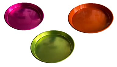 Schickes Weihnachtsteller SET, 3 x Weihnachts Teller Metall 32cm
