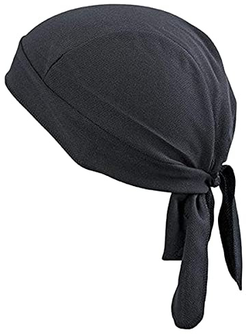 Koolip Svettabsorberande mössa mössa hatt skalle keps pirathatt bandana huvudsjal för män och kvinnor, Svart, Small-Large