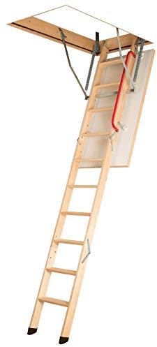 Scala a soppalco in legno isolata FAKRO, magazzino, scala a soppalco - dimensioni 60 x 120 cm, modello LWK comfort, altezza 280 cm