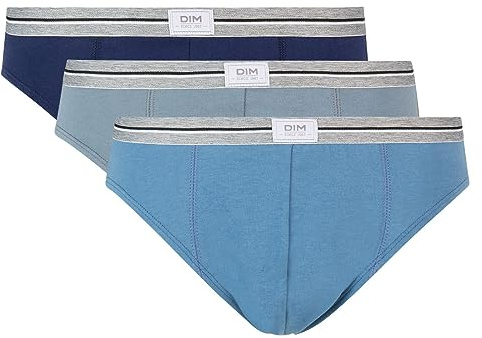 Dim Slip Ultra Resist X3 Slip Homme Multicolore (Bleu Jean/Gris Souris/Bleu Denim 96h) Medium (Taille fabricant: 3) 3lot de3