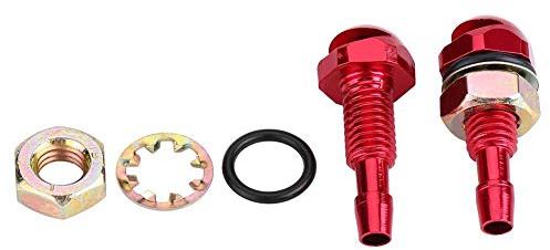 Keenso Auto Frontscheibe Sprühdüsen, 2 Stück Universal Auto Scheibenwaschdüsen Spritzdüsen mit Schraube, Unterlegscheibe, O-Ring (rot)