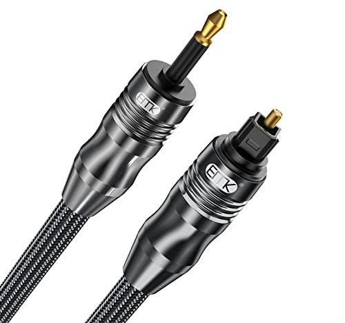 EMK Digital Sound Toslink auf Mini Toslink Kabel 3,5 mm SPDIF Optisches Kabel 3,5 auf optisches Audiokabel Adapter (8 m)