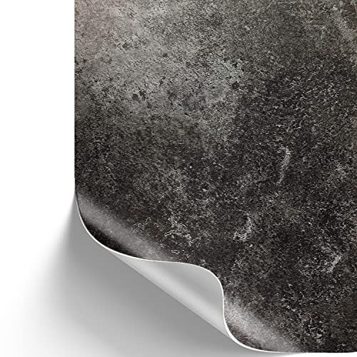 [16,61€/m²] Klebefolie in Beton-Optik dunkel grau inkl. Rakel & eBook mit Profi-Tipps I Selbstklebende Folie für Möbel & Küche abwaschbar I Deko Möbelfolie in Beton Stein-Optik (200 x 45cm)