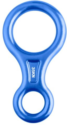 Azarxis 35 kN Climbing Rescue Figure 8 Descender Rigging Plate Heavy Duty & Large & High Strength Rappel Device Equipment for Rappelling, Belaying, Tree Climbing, Aerial Silks Rigging (Blue)