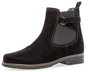 Gabor Mujer Botines, señora Botas Chelsea,Plantilla Desmontable,Medias Botas,Botas de Deslizamiento,Forradas,Negro (Schwarz),40.5 EU / 7 UK
