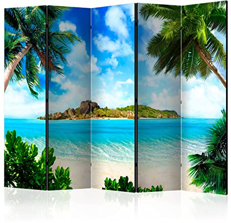 murando - Paravent Raumteiler Landschaft, 225x172 cm, 5-teilig, Wohnzimmer | Mobiler Sichtschutz, sofort einsatzbereit, Holzrahmen, ideal fürs Wohnzimmer oder Büro, geruchsneutral, lichtbeständig