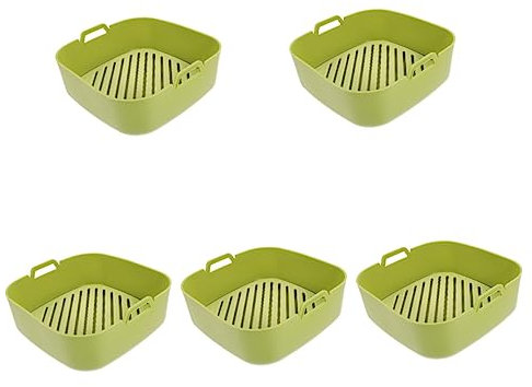 OQHAIR 5 uds Air Fryer Pad Air Fryer Silicona Airfryer Liner Air Fryer Inserts Pads Air Fryer Horno Pan Molde de Pastel de Silicona Airfryer Horno Silicone Air Fryer Basket Multipropósito