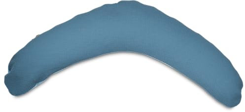ULLENBOOM Stillkissen 190 cm - 100% OEKO-TEX Materialien, Ideal als Schwangerschaftskissen & Seitenschläferkissen - Stillkissenbezug 100% Baumwolle, Füllung: Faserbällchen, Blau