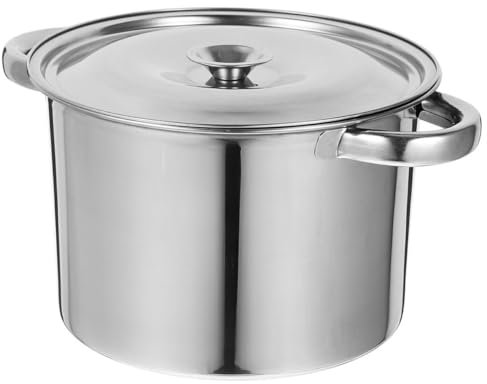 MAGICLULU Casserole à Soupe Acier Inoxydable Épaisse Avec Couvercle Marmite Multifonction Compatible Toutes Sources De Chaleur Poêle De Cuisine Avec Poignées Confortables Pour Cuisson Maison