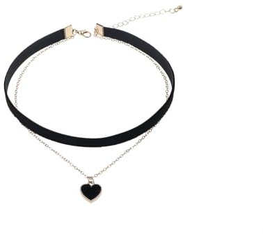 BSLVWG Choker Halskette für Frauen Mädchen Klassische Choker Rot Schwarz Samt Choker Schicht Choker Halskette für Tag und Party (Schwarz)