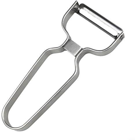 Pelaverdure a julienne in acciaio , a bocca larga, per frutta e verdura, bocca piatta e seghettata (Serrated S)