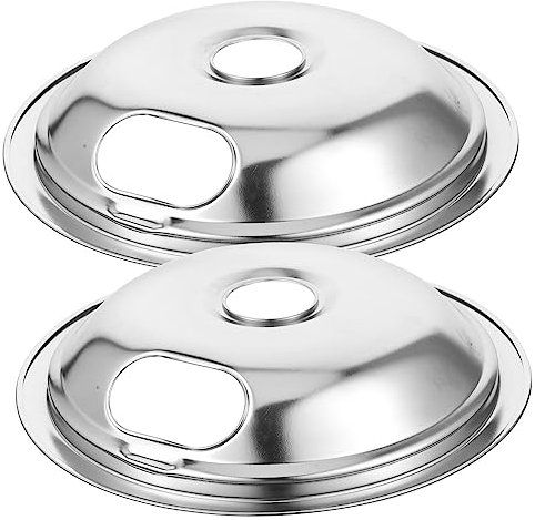 Yardenfun 2pcs Replacement Drip Pans for Electric Stove Covers Efficiently Catch Grease Food Drippings Easy to Install Kitchen Gadgets