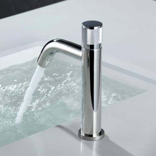 PETSTIBLE Sensor Wasserhahn, Edelstahl Badezimmer Waschbecken Edelstahl 304 Single Kaltwasserhahn