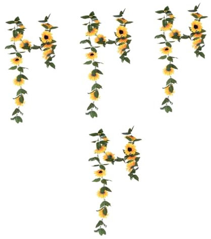 STOBAZA 4stücke Künstliche Sonnenblumenranke Aus Seide Dekorative Blumen Für Hochzeiten Partys Zuhause Helle Realistische Farben Für Tisch Und Wanddekorationen