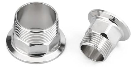 1pc BSPT 1/2“ 3/4“ 1” 1-1/4” 1-1/2” 2“ Stainless Steel 304 Hexagon Male Threaded Ferrule Pipe Fitting Fit For Tri Clamp IINKUEYK(DN15 OD50.5)