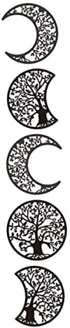 Ciieeo Mond Dekor Wanddekoration Mondphasen Ornament Holzmond Phasen Wandornament Zimmerdekoration DIY Wandkunst